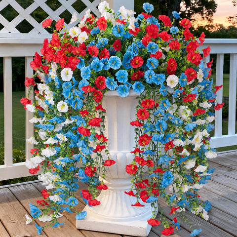 Hrobek artificial hanging petunias with long branches for outdoor decor.