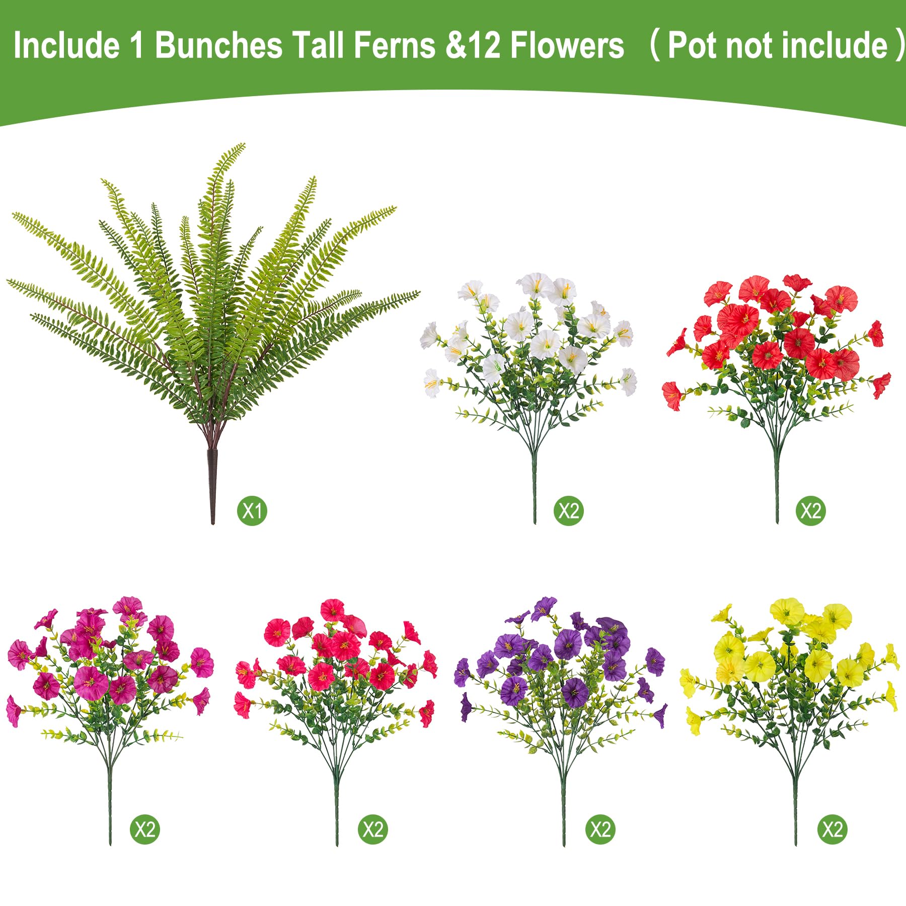 Hrobek artificial morning glory six-color set enhances garden focal points.