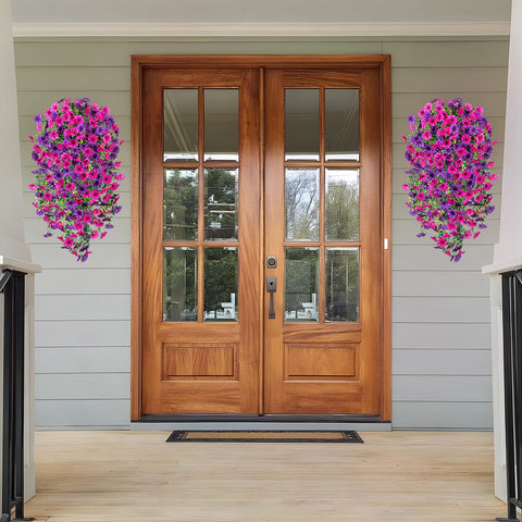 Hrobek artificial plants hanging petunias: versatile for porch, balcony, or shelf.