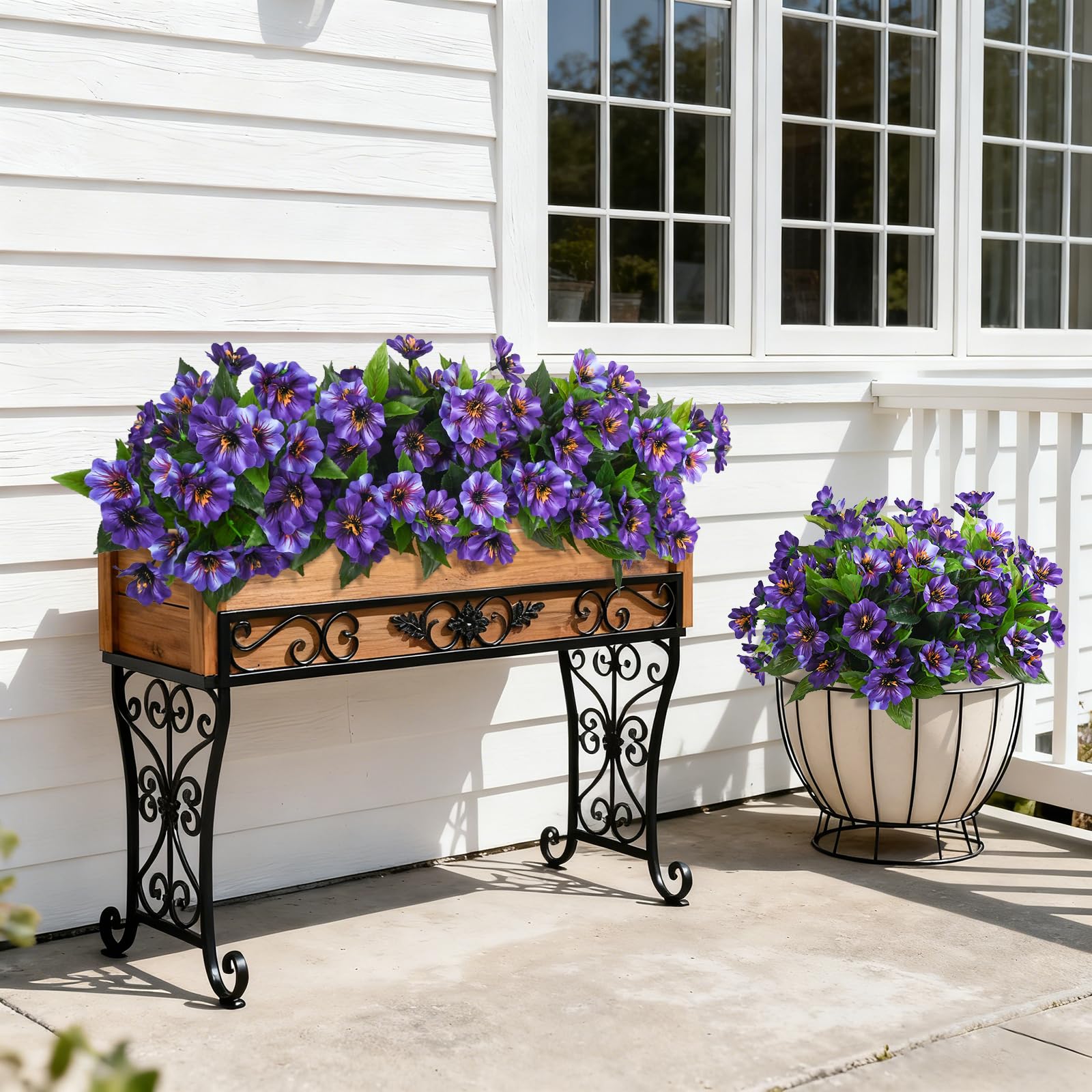 Hrobek UV-resistant outdoor flowers endure sun and rain for yard displays.