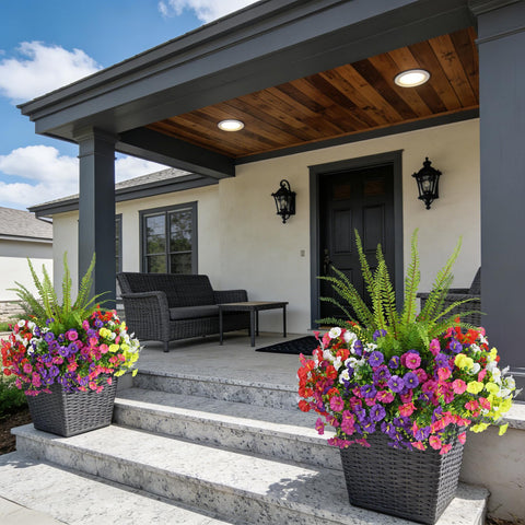 Hrobek outdoor porch decor example shows versatile indoor/outdoor styling.