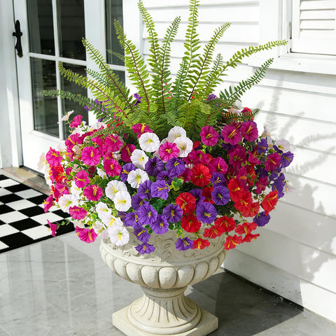 Hrobek outdoor silk morning glory bundle for porches, weather-resistant design