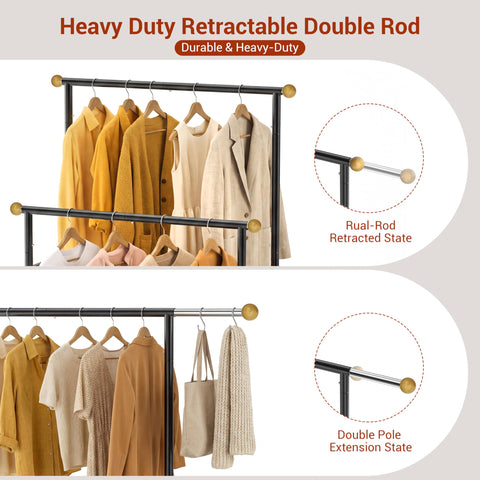 HRUSGO rolling rack ships with easy assembly instructions for quick setup.