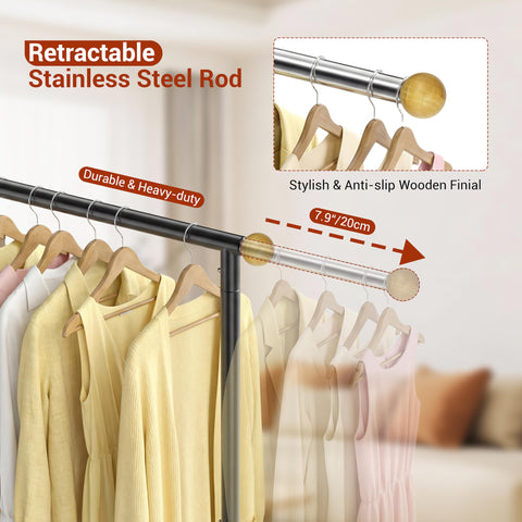 HRUSGO rack with lockable wheels stays secure on different floors