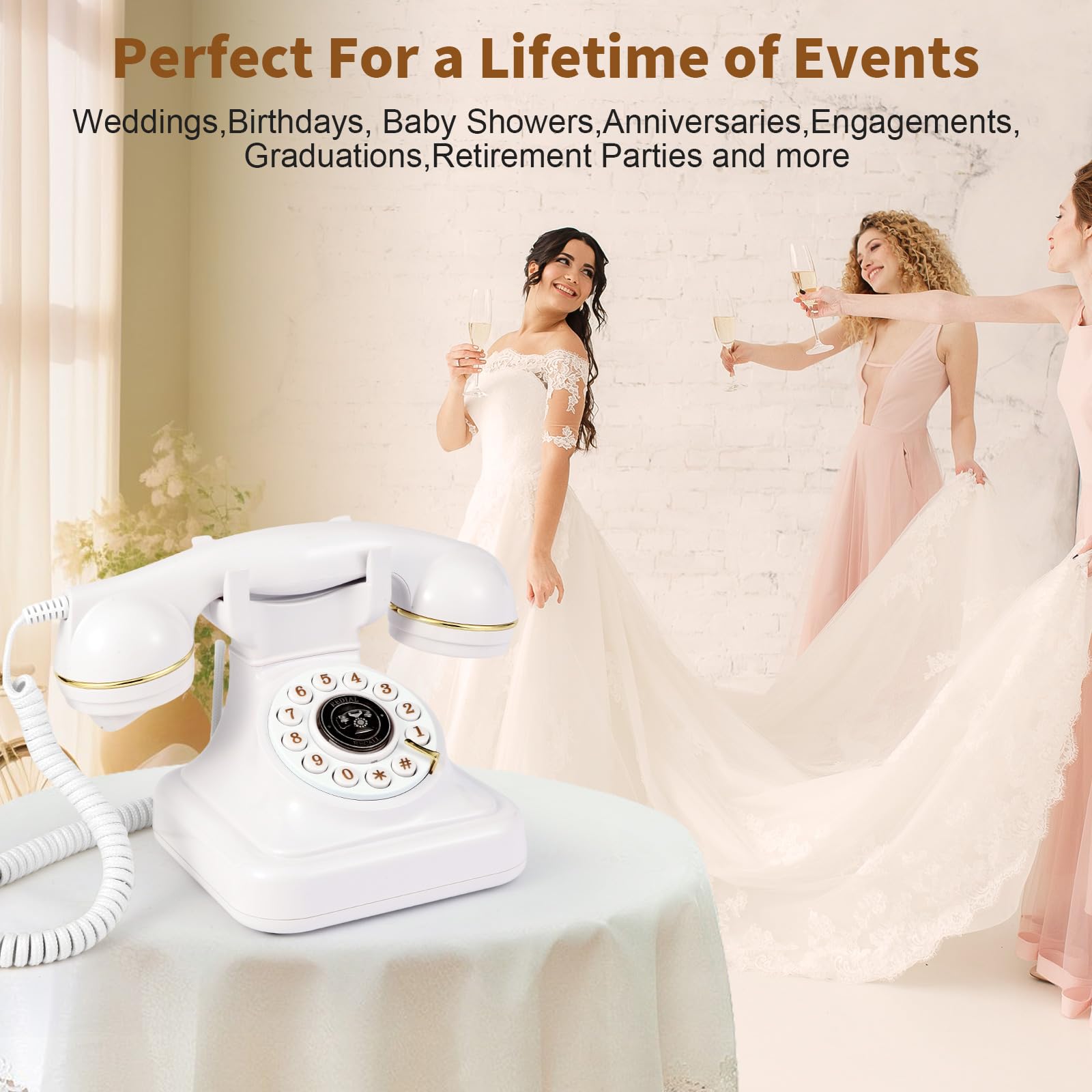 HSCY Audio Guest Book Phone TF card stores recordings securely.