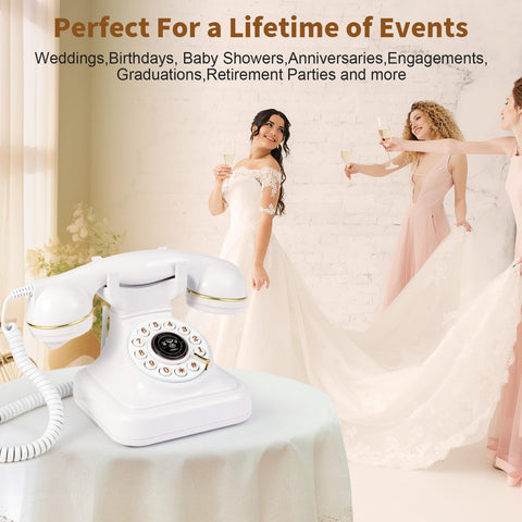 HSCY Audio Guest Book Phone TF card stores recordings securely.