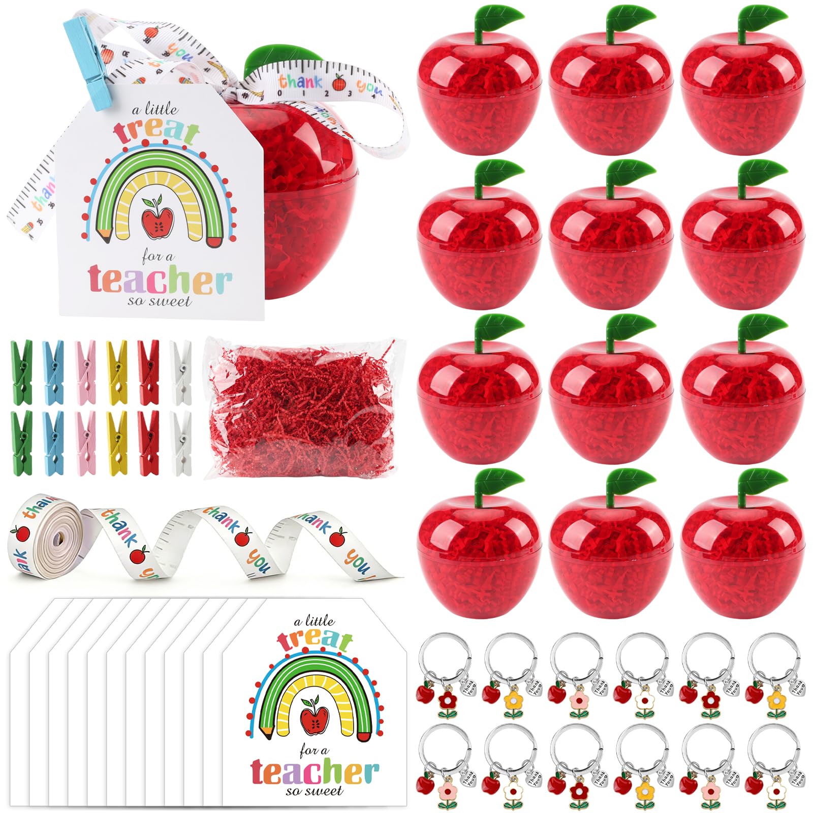 HSDSH 12-pack apple gift containers, clear jars perfect for gifting teachers.