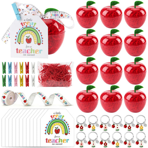 HSDSH 12-pack apple gift containers, clear jars perfect for gifting teachers.