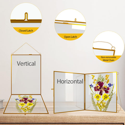 HSDSH 5x7 frame shows pressed blooms with secure buckles