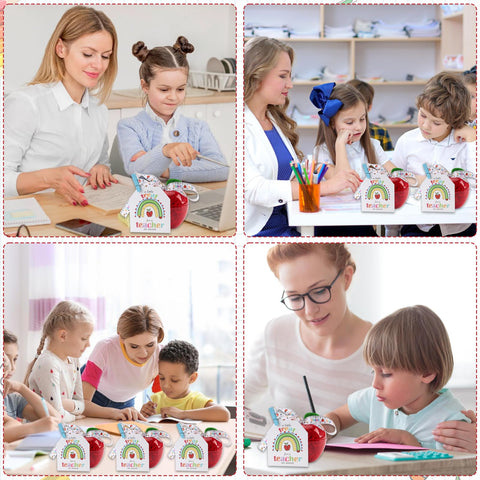 HSDSH apple gift set displayed on a desk for classroom celebrations.