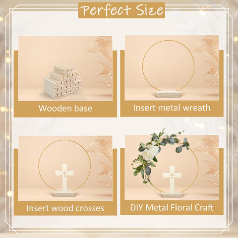 HSDSH double-stand wooden base supports cross and hoop reliably.