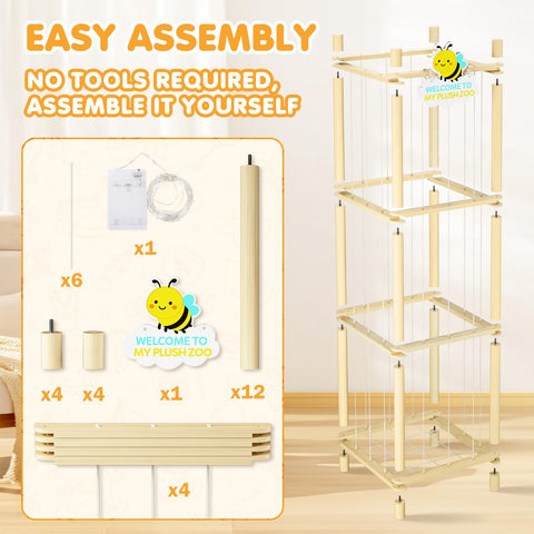 Hsenowi versatile plush storage suits teddy bears and bulk toy collections.