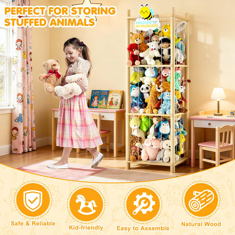 Hsenowi wooden toy holder in a nursery setup promoting easy access and neat floors.