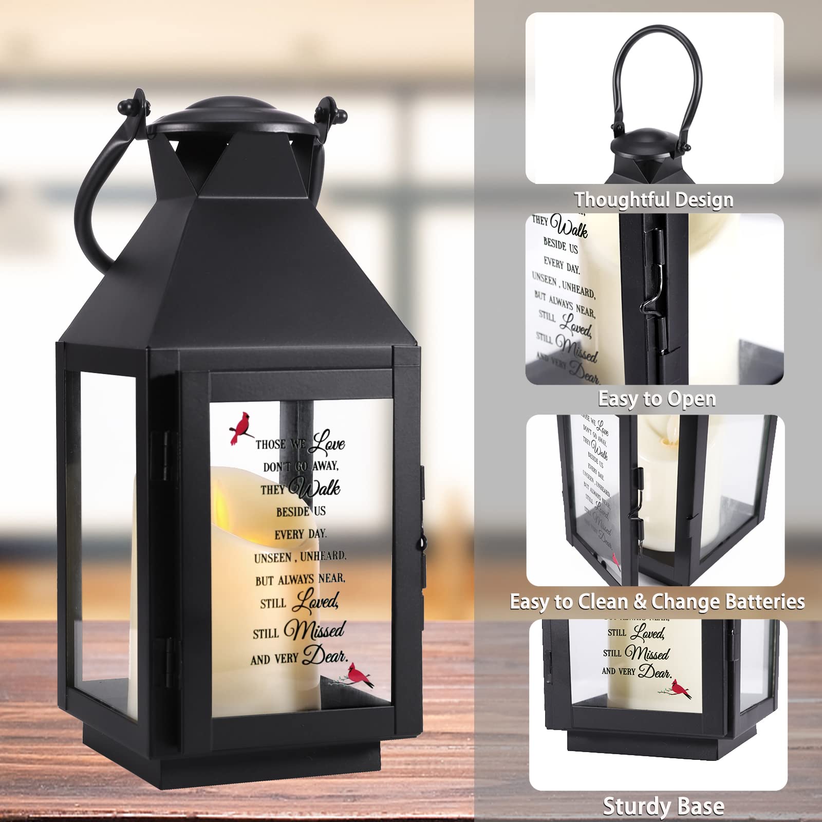 HSENYEKUM sturdy lantern base and metal handle for hanging or display