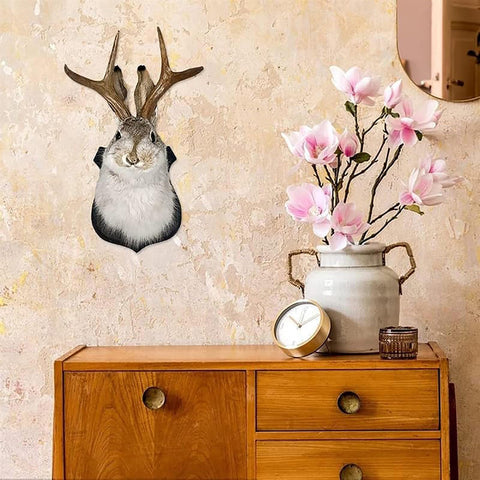 HSOSK black wood plaque jackalope mounting option for traditional decor.