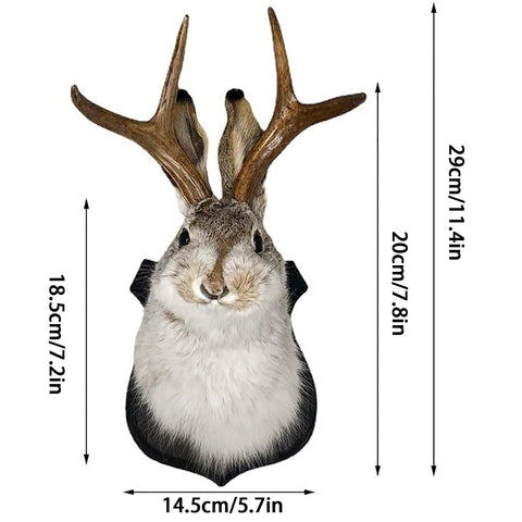 HSOSK resin jackalope head close-up showing detailed craftsmanship.
