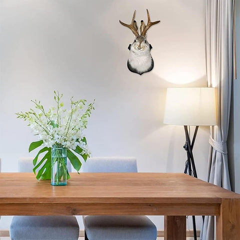 HSOSK polymer taxidermy wall art adds texture and charm.