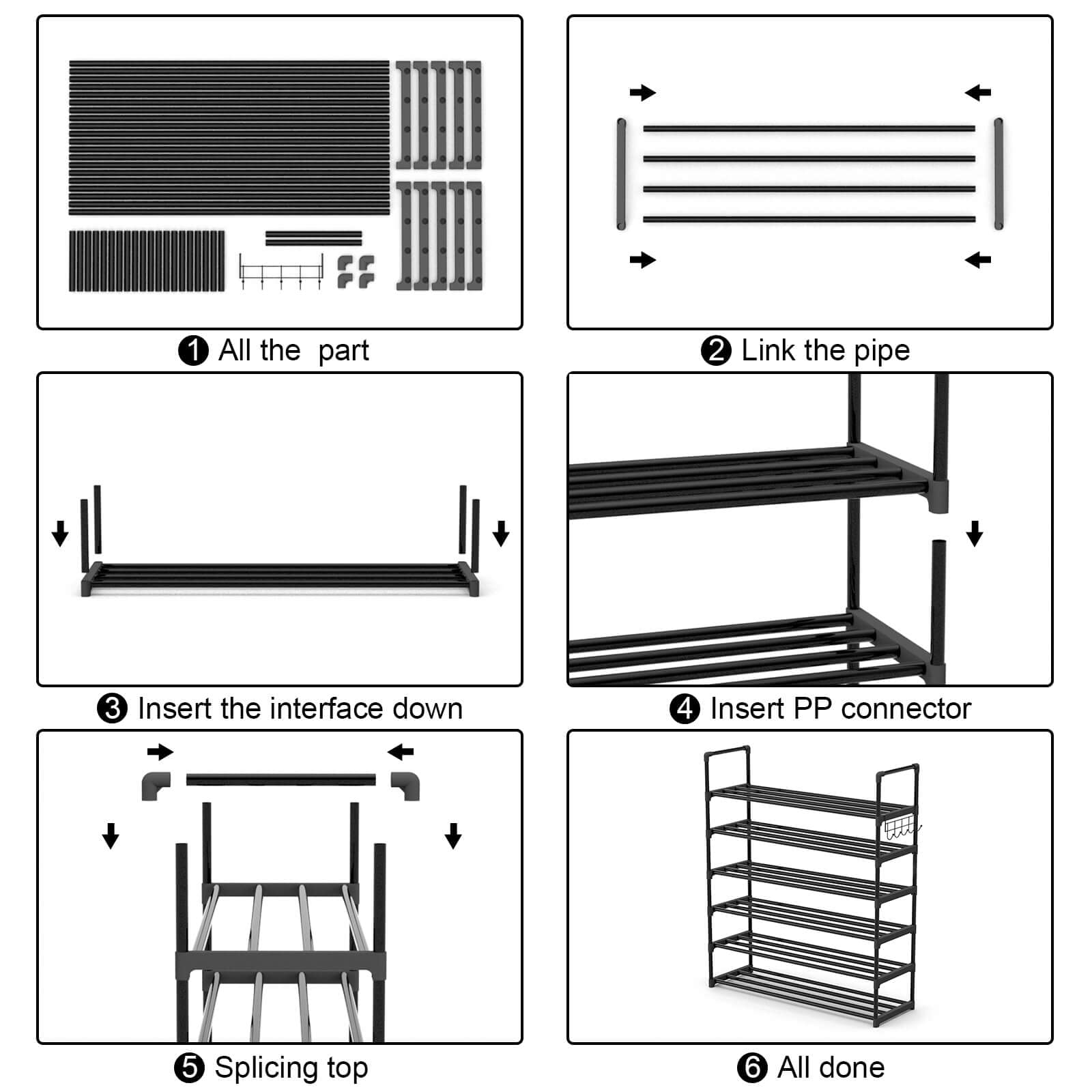 Hsscblet black metal rack in living room shows versatile style and space-saving function.
