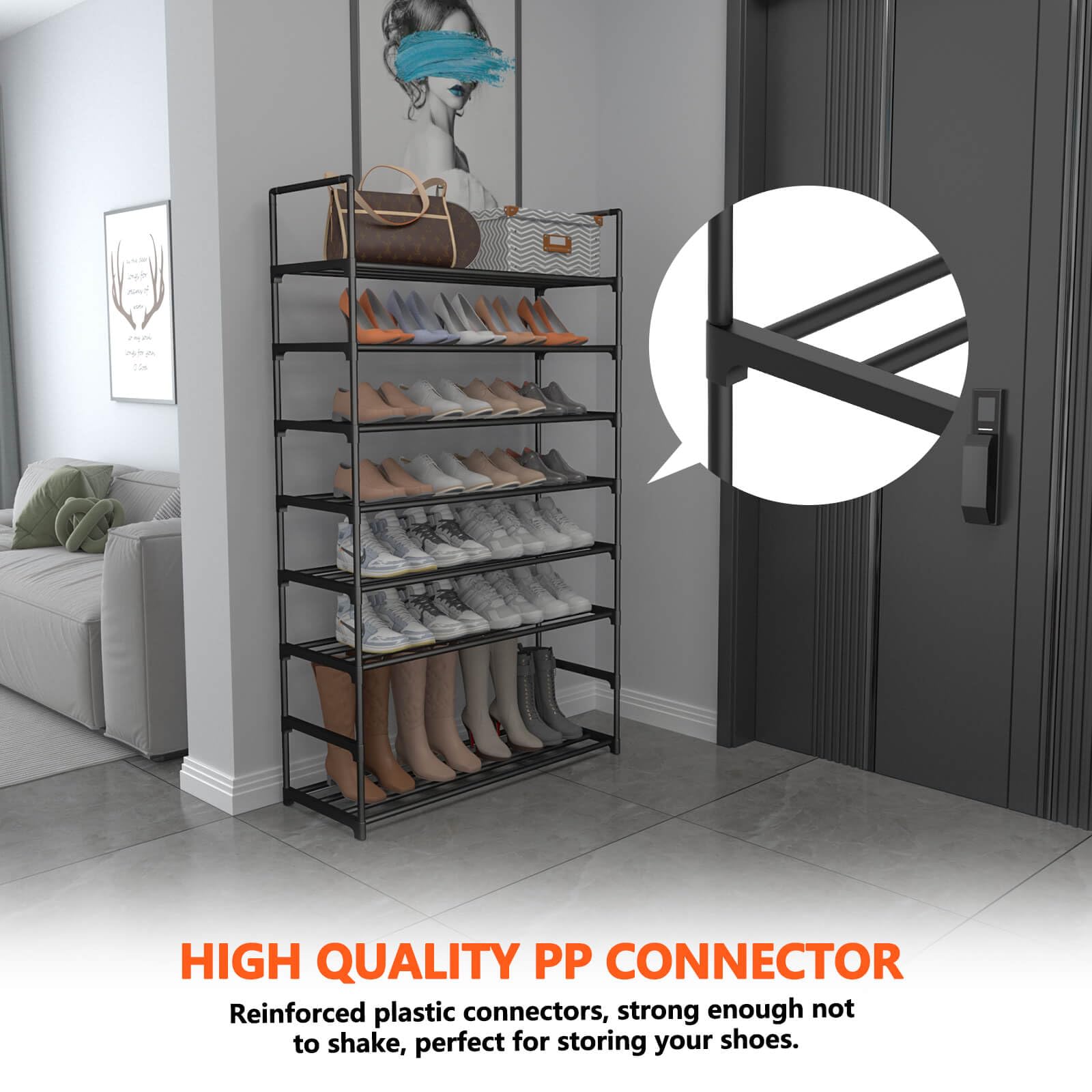 Hsscblet stackable boot and shoe storage with removable tier.