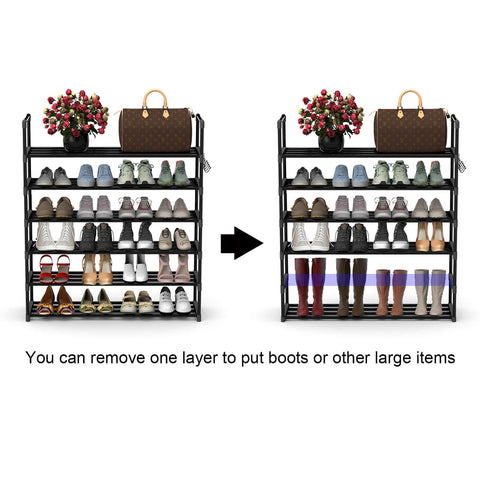 Hsscblet stackable boot storage capable shows flexible stacking for tall footwear.