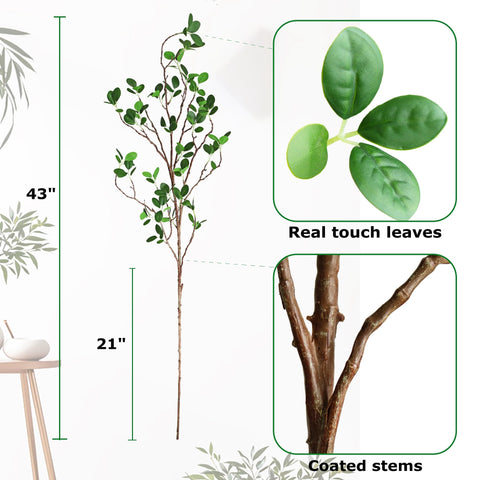 Htmeing eucalyptus branches in a vase create effortless, maintenance-free greenery.
