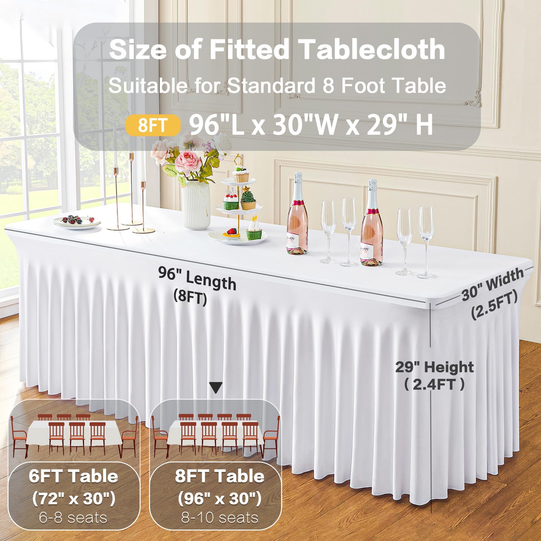 Htper tablecloth lets you stash supplies under the table for tidy setups.