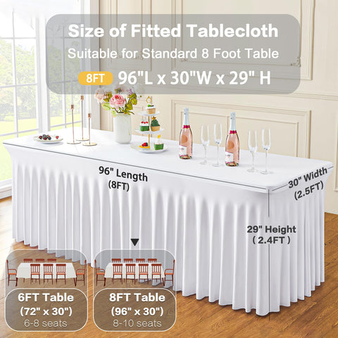 Htper tablecloth lets you stash supplies under the table for tidy setups.