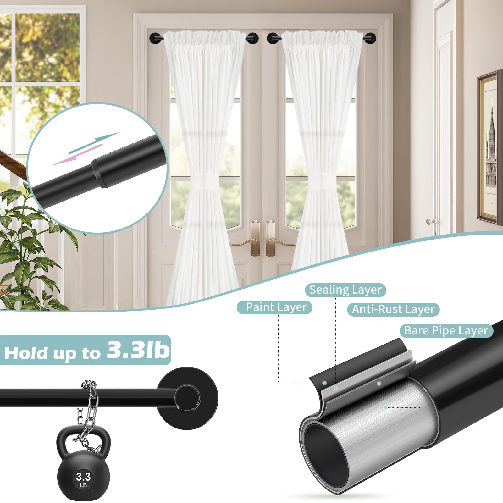 HTZON magnetic rod for classroom whiteboard displaying easy magnetic attachment