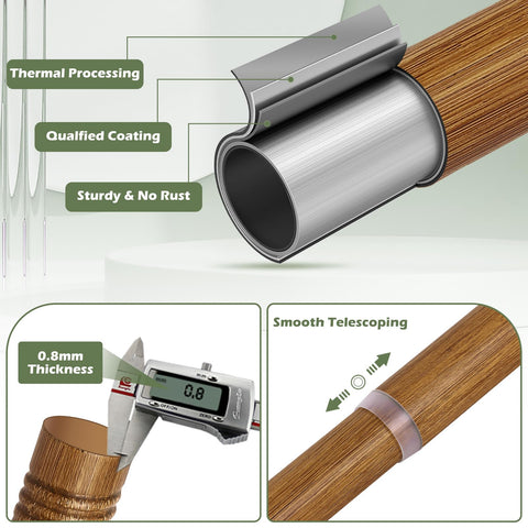 HTZON brown curtain rod delivers rustic look with durable baked enamel finish.
