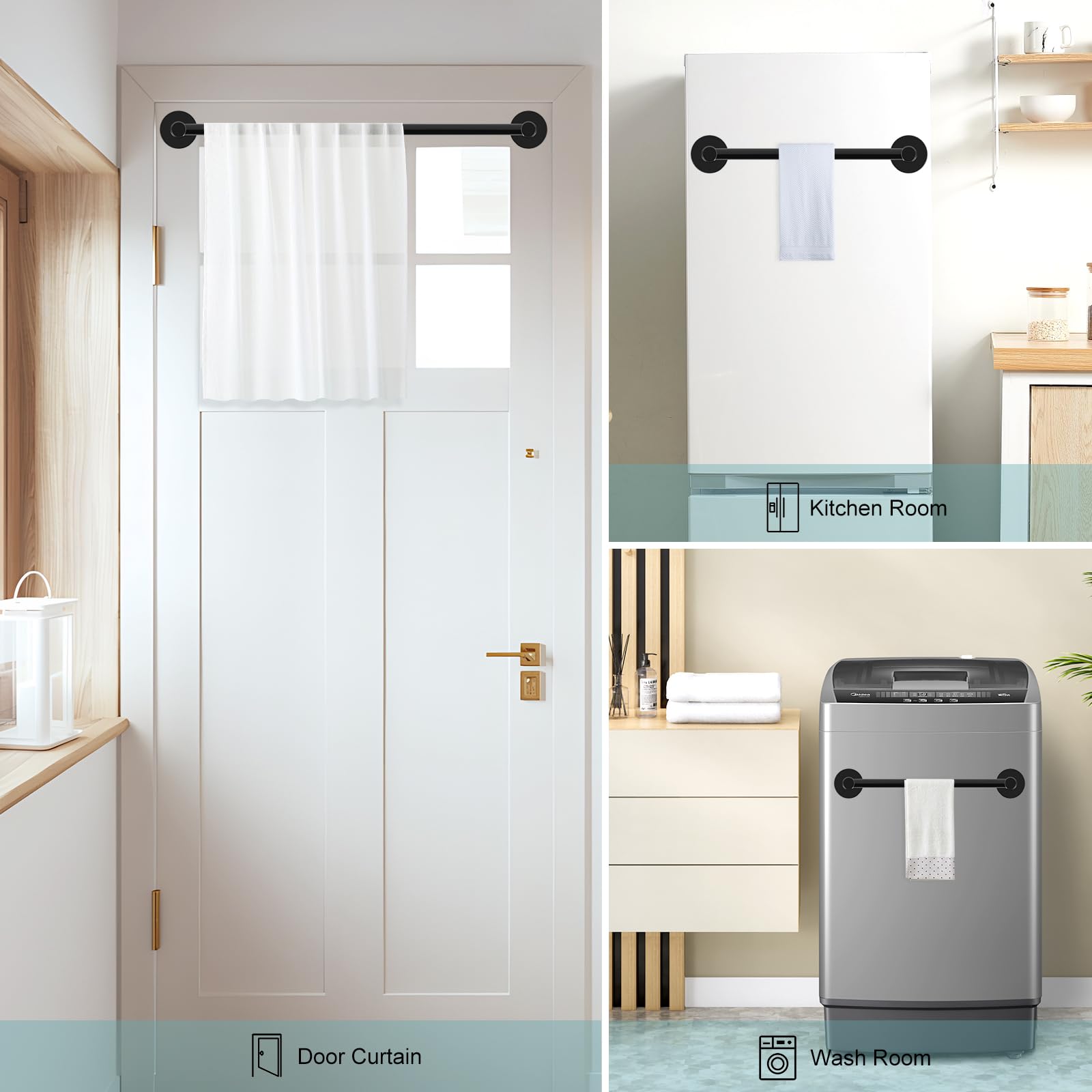 HTZON magnetic towel bar on refrigerator surface for quick storage