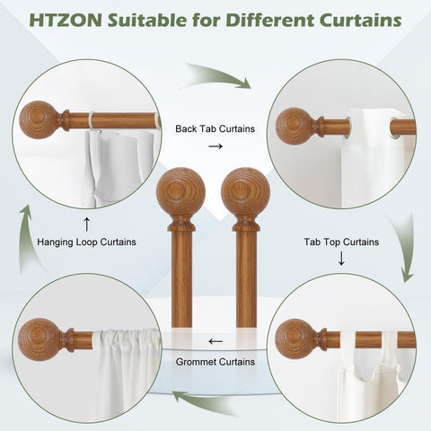 HTZON rustic farmhouse curtain rod complements kitchen and living areas.