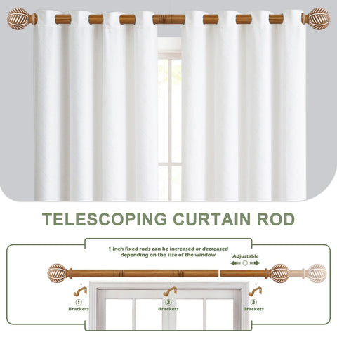 HTZON telescoping curtain rod adjusts to fit 36–88 inch windows.