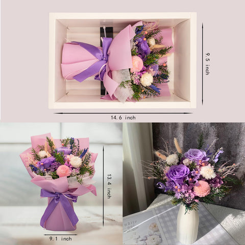 HUACHIPLUS clear gift box presents the bouquet with instant impact.