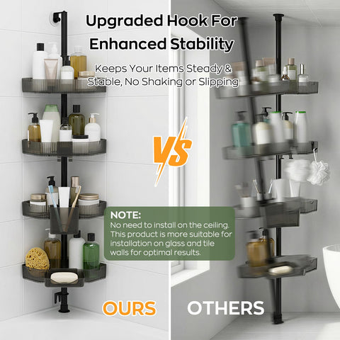 HUADUO-BEAUTY tension pole anti-slip design supports heavy bottles securely.