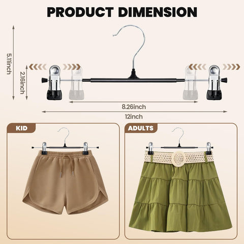 HUADYMEET metal trouser hangers with clips provide durable non-slip support for jeans