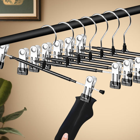 HUADYMEET adjustable clip-width hangers prevent marks while securing garments