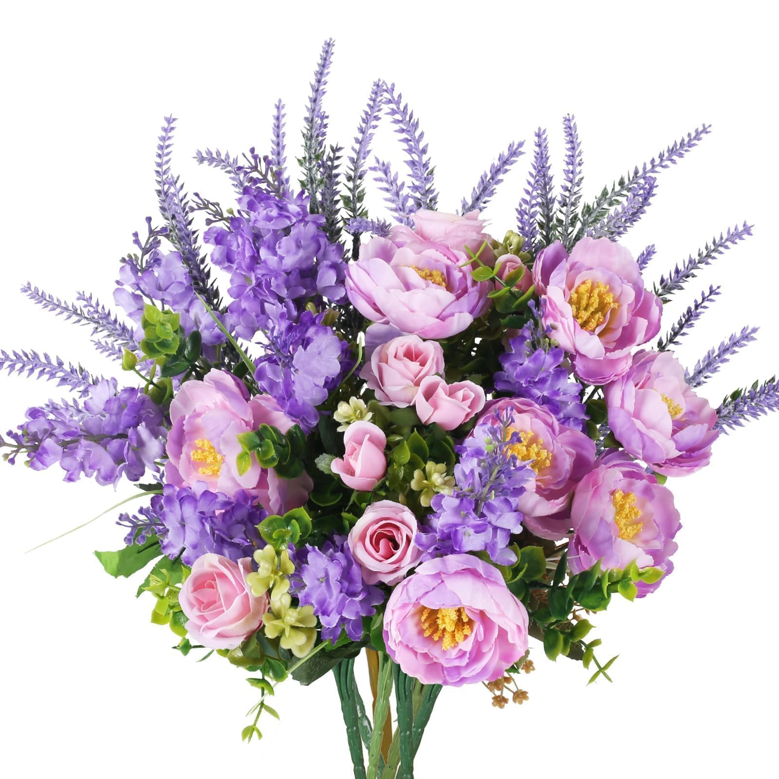 HUAESIN artificial rose-peony bouquet in purple for year-round decor