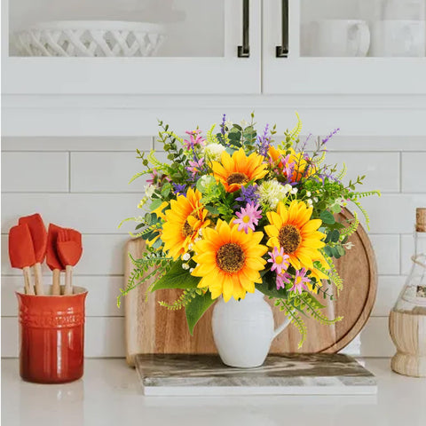 HUAESIN artificial wildflowers mix highlighting sturdy stems for all-season centerpieces