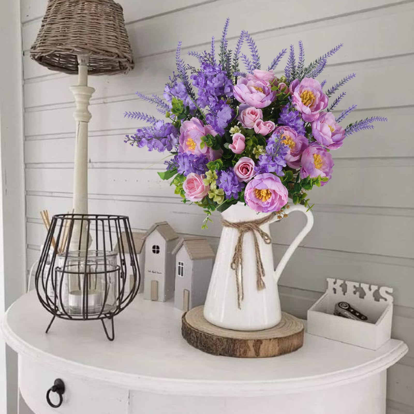 HUAESIN silk flowers close-up in purple bouquet for elegant centerpieces