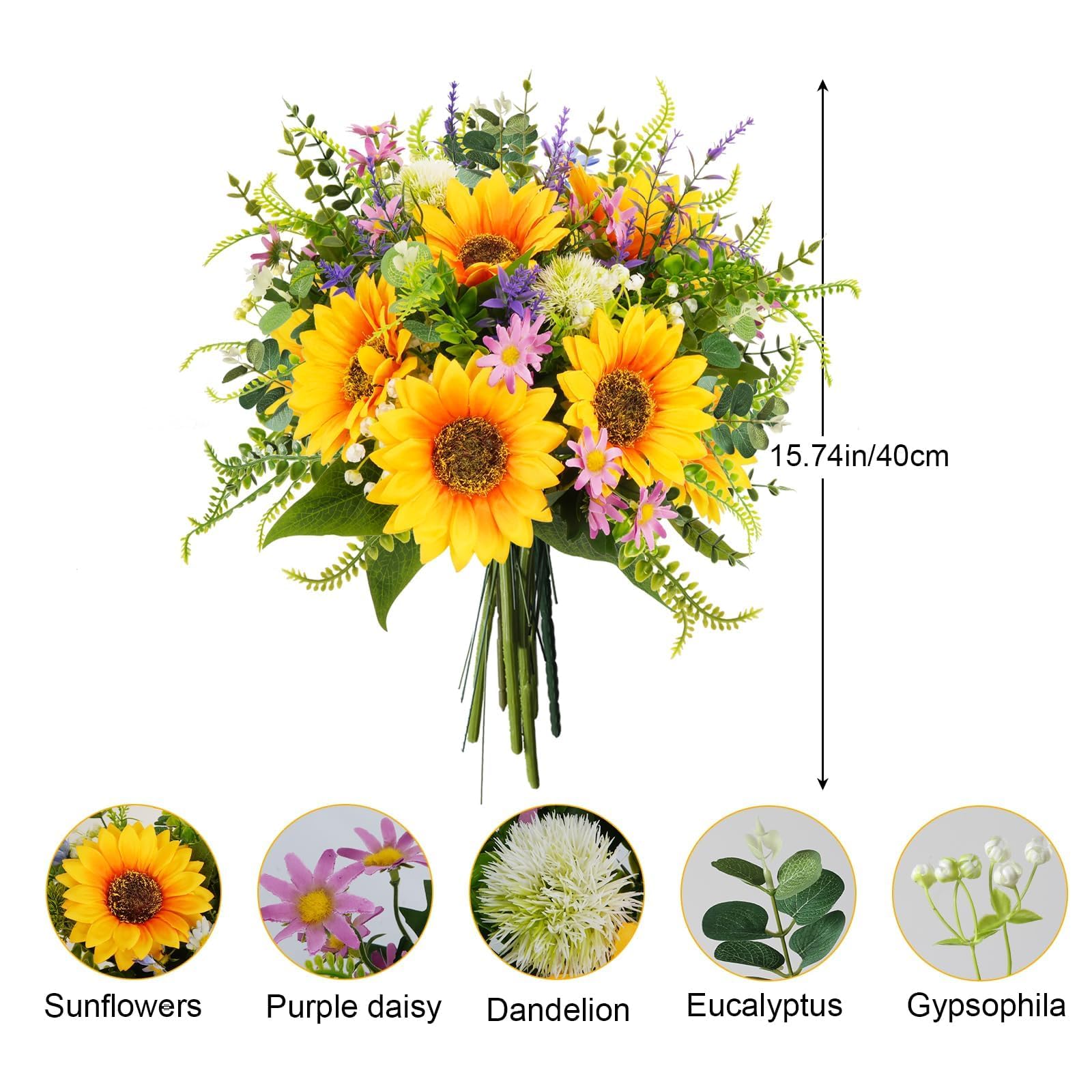 HUAESIN sunflowers bouquet adding vibrant indoor ambiance year-round