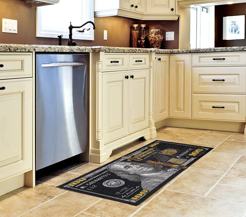 HUAHOO easy clean 22x53 rug with vacuum friendly surface