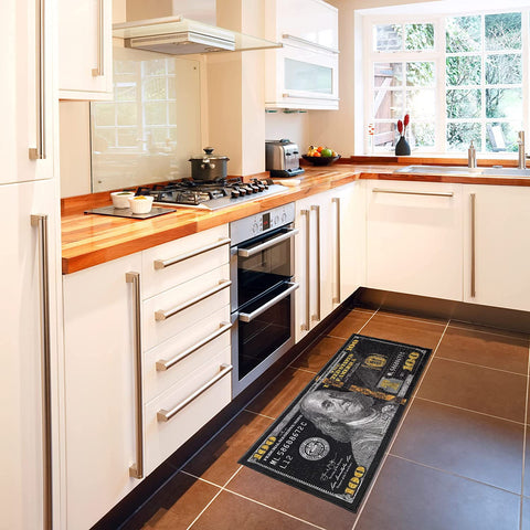 HUAHOO non-slip backing rug stays in place without grippers