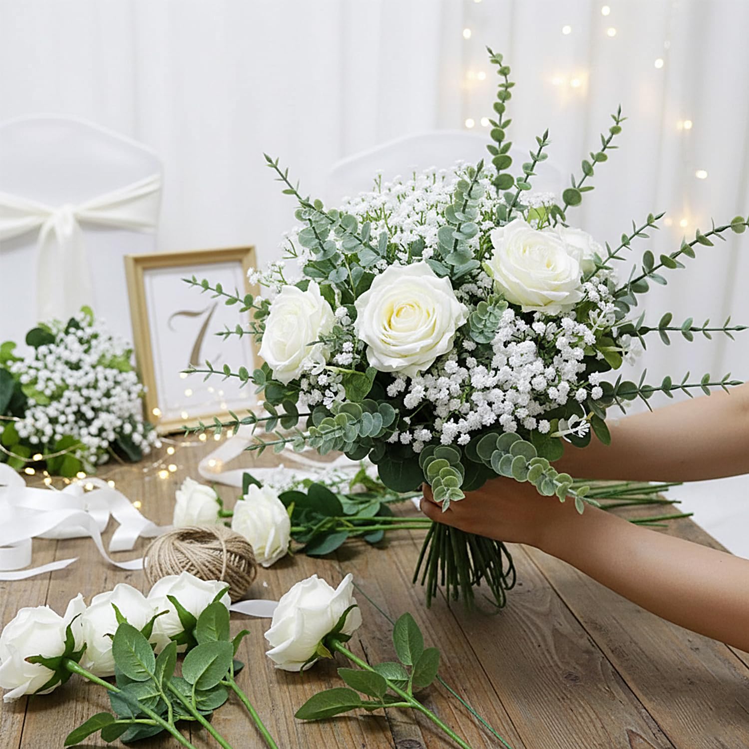 Huahua Baby Breath flowers add delicate texture to decor settings.