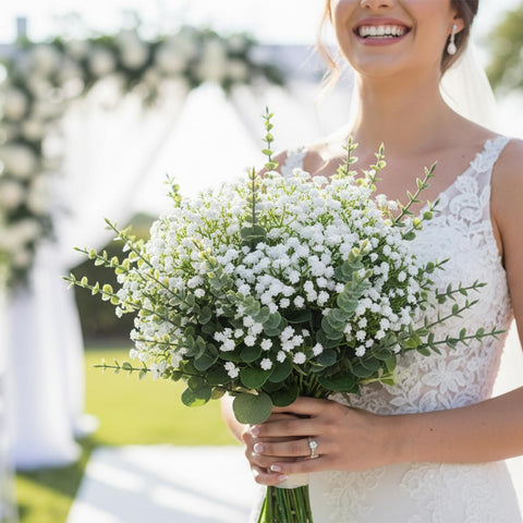 Huahua wedding decor accents using mixed greenery for refined tablescapes.