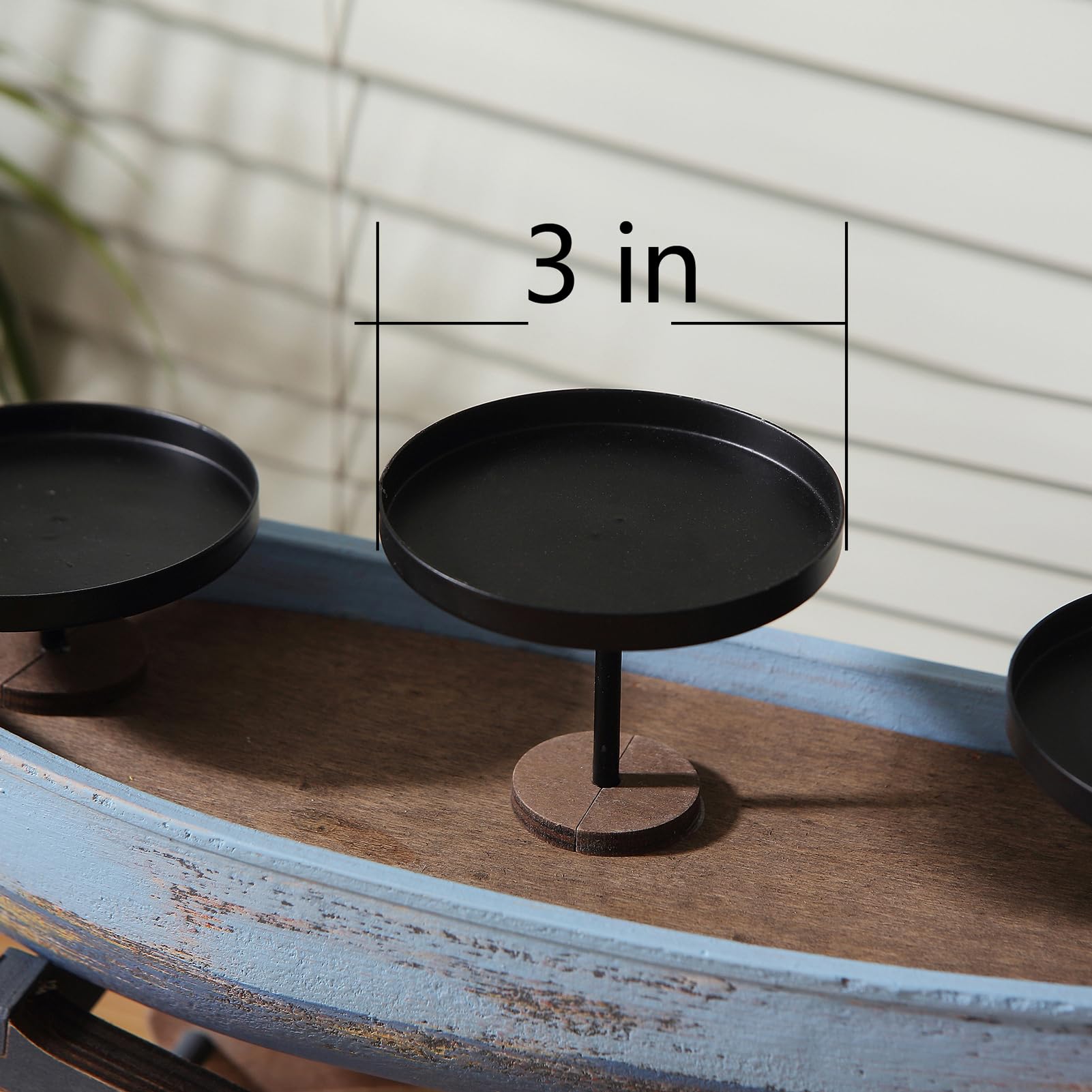 Huajie Farmhouse Candle Holder combines handcrafted wood and iron accents.