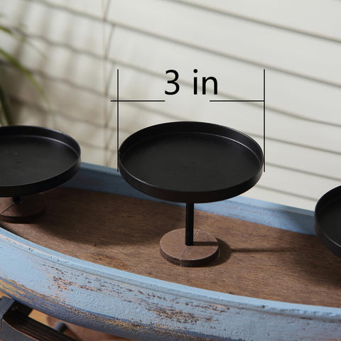 Huajie Farmhouse Candle Holder combines handcrafted wood and iron accents.