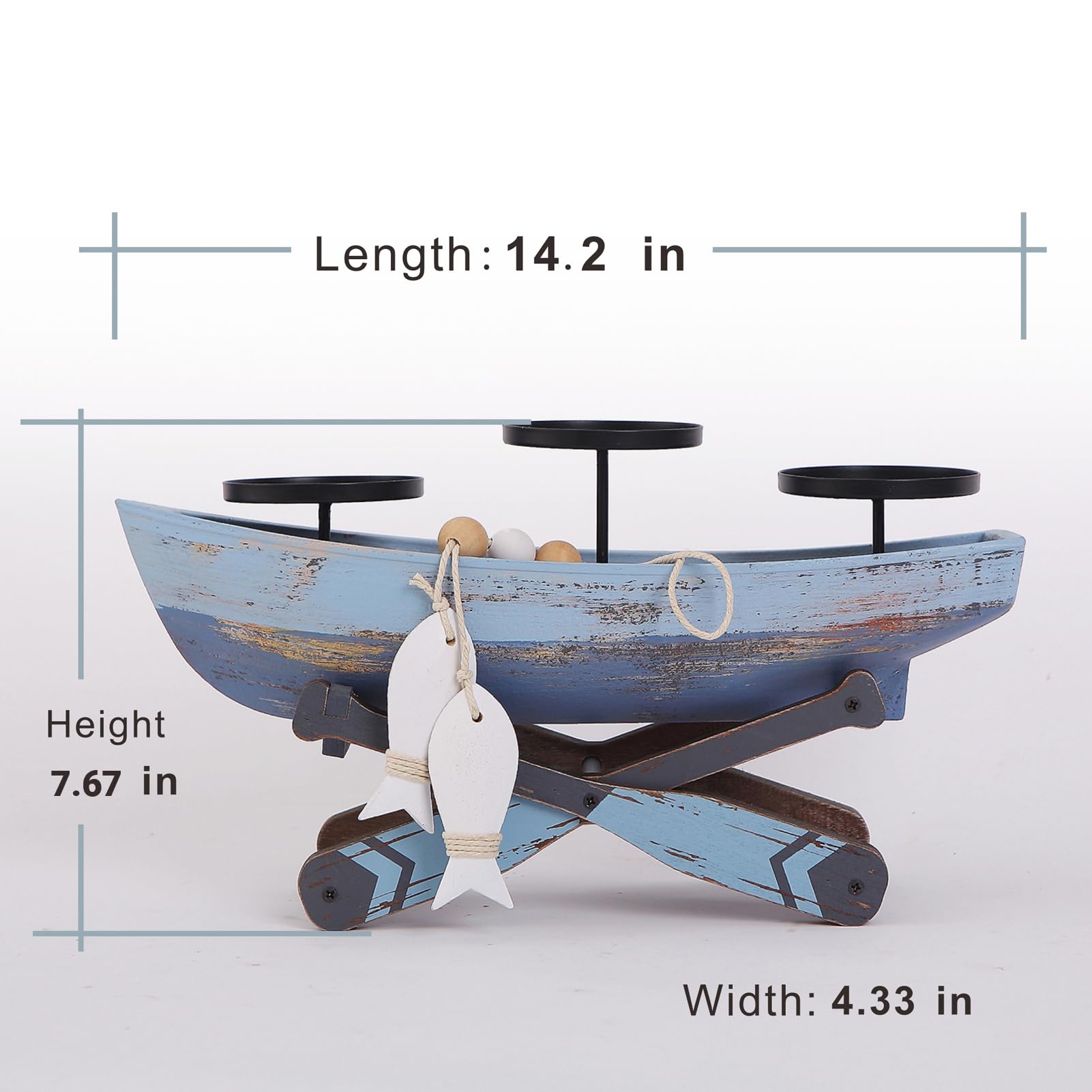 Huajie Beach Boat Holder supports candles up to 3 inches in diameter.