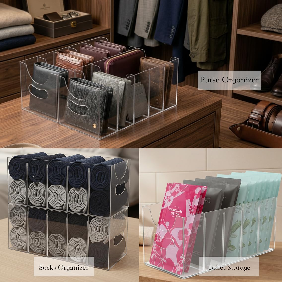 Hualinsyi belt organizer handles enabling quick retrieval from shelves