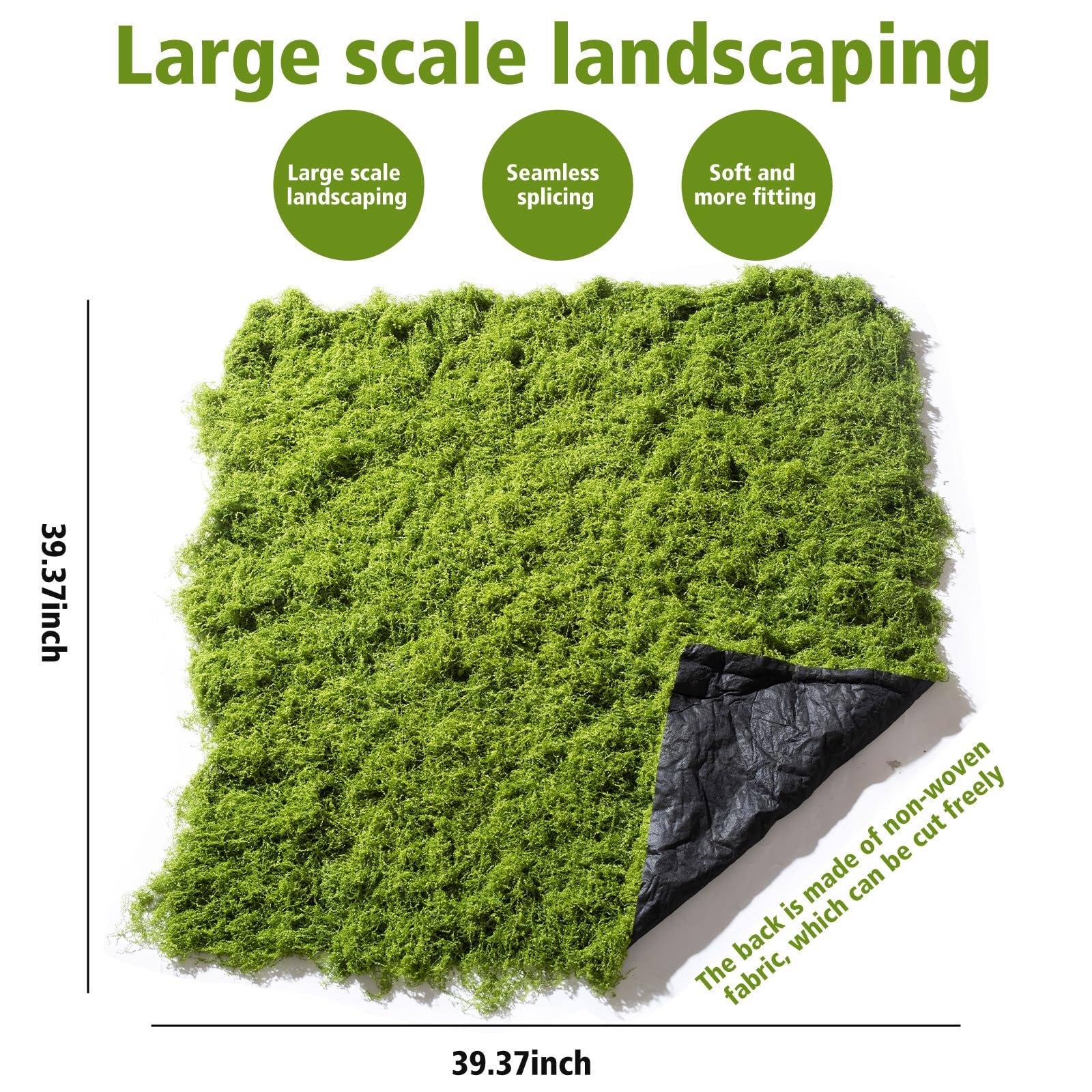 Huamanyuancraft easy-clean moss mat, wipe to refresh color and texture.