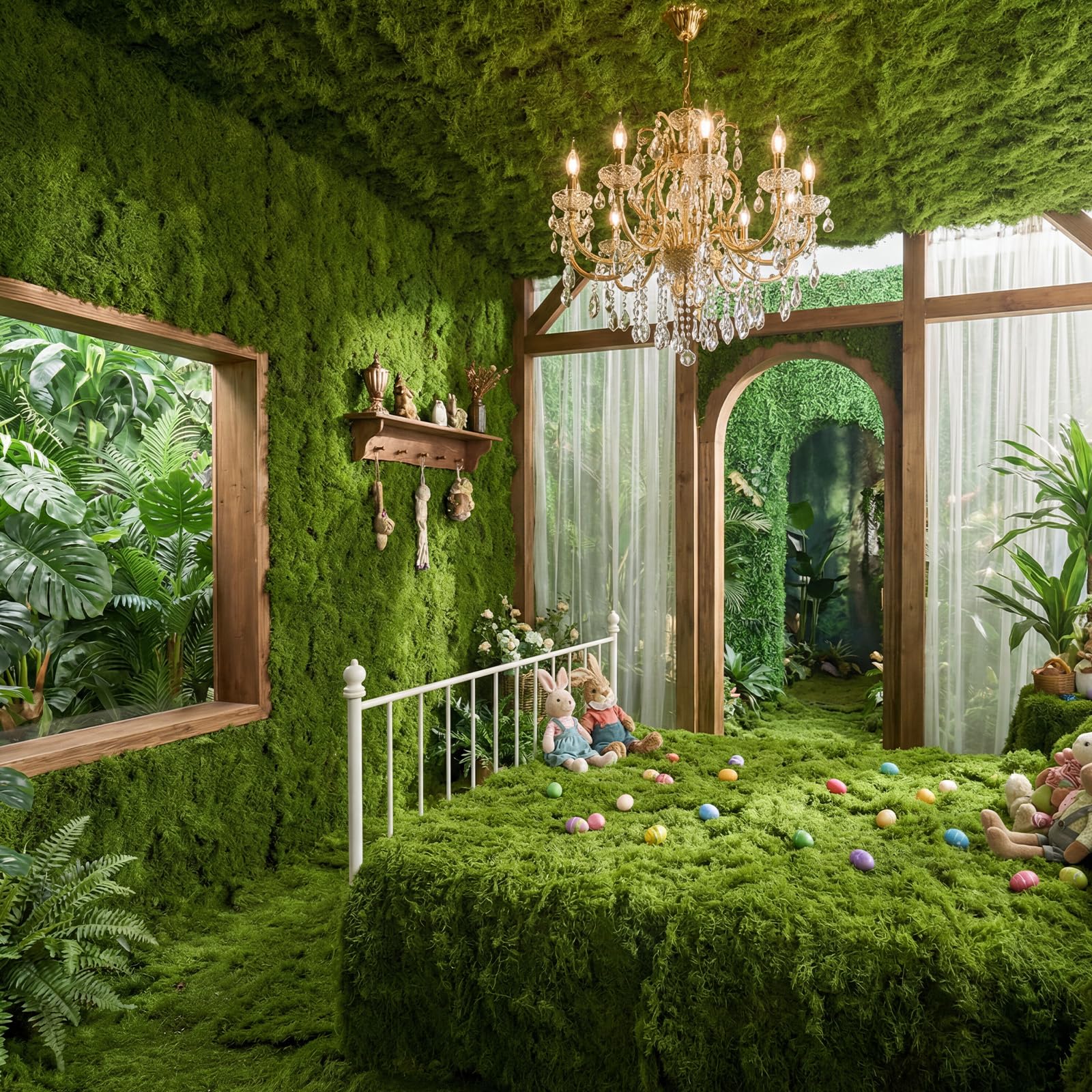 Huamanyuancraft indoor-outdoor moss mat, suitable for temporary outdoor displays.